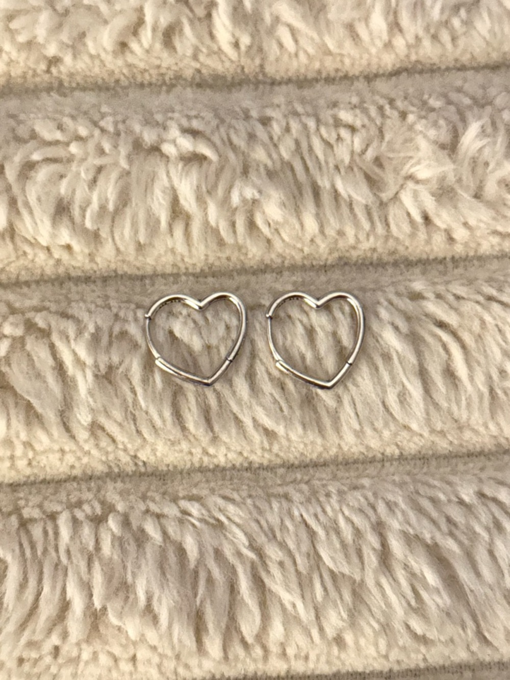 Silver Heart Hoop Earrings Mini Pandora